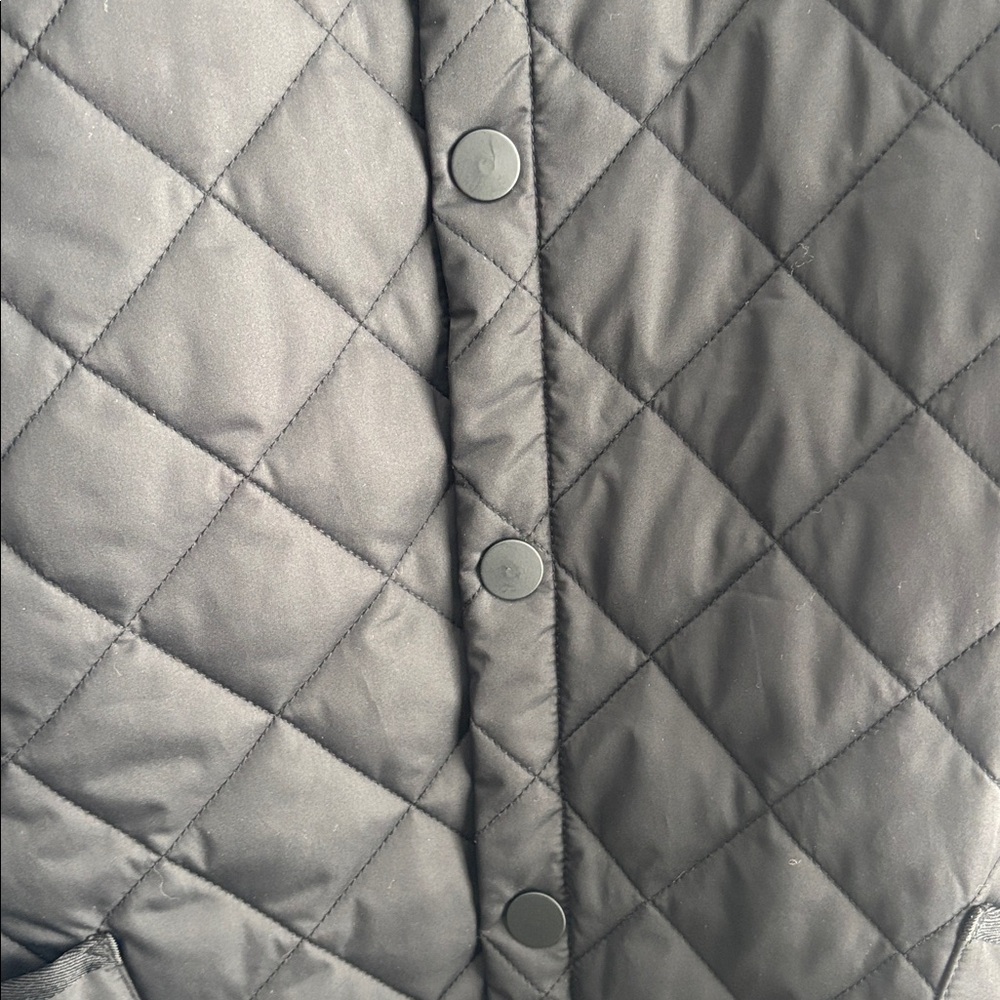 Quince Diamond Quilted  Corduroy Collar Black Barn Jacket large - Picture 2 of 10